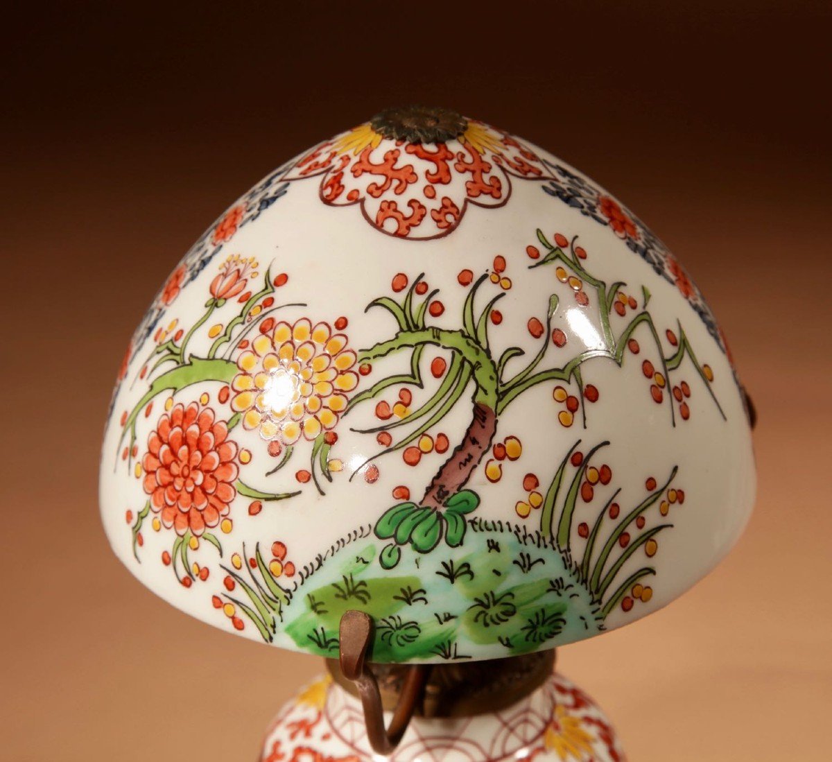 Mushroom Lamp Art Nouveau/art Deco Desvres-gabriel Fourmaintraux Porcelain Table Lamp Circa 190-photo-4