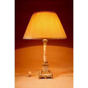 Corinthian Marble/alabaster And Gilded Metal Table Lamp Circa 1910-30.