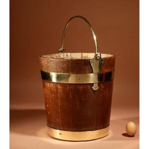 Coopered Brass Bound Bucket Dutch 19th Century.