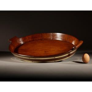  A Very Decorative And Useful Original Oval Mahogany Tray.