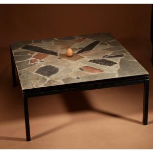 A Brutalist Period Dutch Coffee Table In The Style Of Paul Kingma