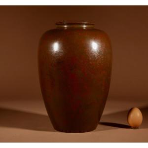  Japanese Very Stylish Bronze Original Patinated Vase.