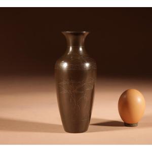 A Small Japanese Bronze Vase Meiji Period 1868-1912