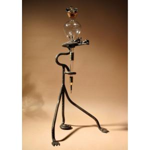 A Rare Art Deco Very Stylish Wrought Iron The Rothschild Wine Dispenser. Circa 1920.