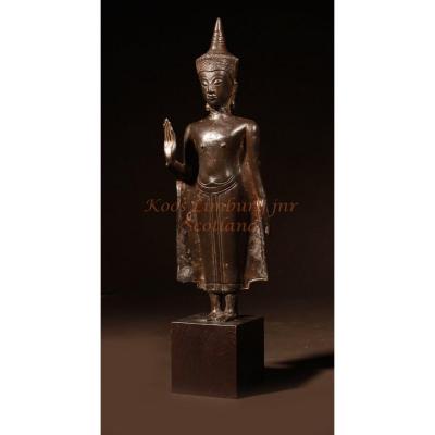  Bouddha Couronné De Bronze Thaïlande Circa 1600