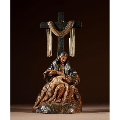 A Beautiful Spanish Pieta Sculpture Circa 1750.