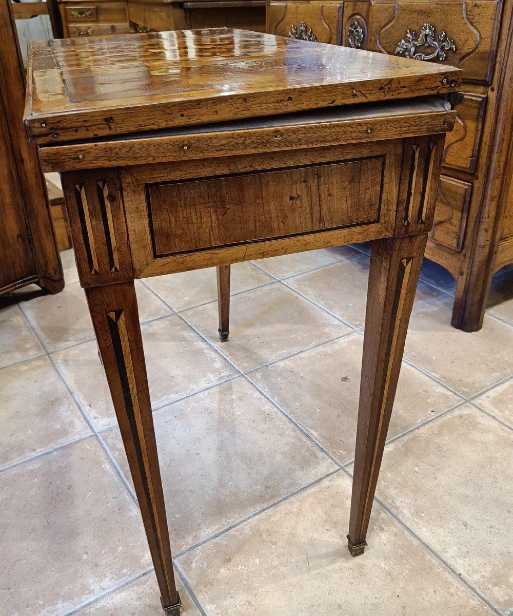 Louis XVI Game Table In Marquetry-photo-2