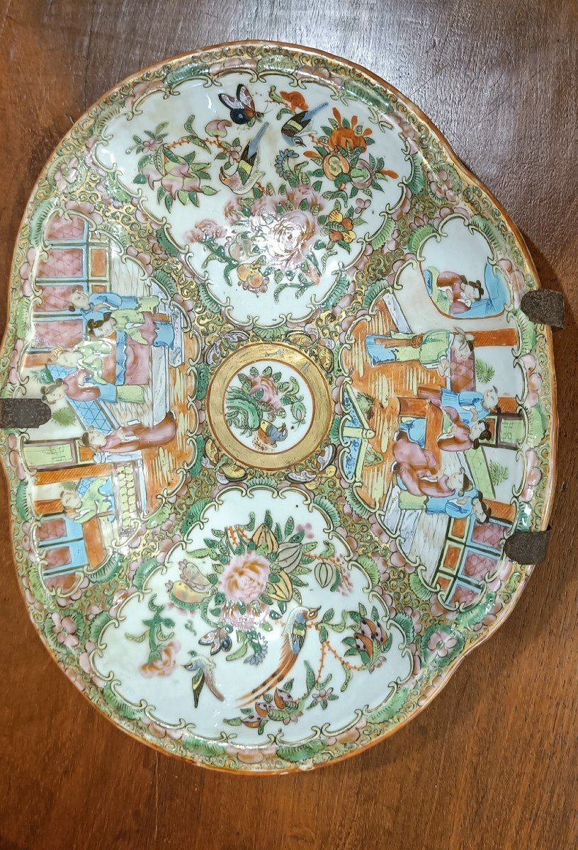 Small Canton Porcelain Hollow Dish, China