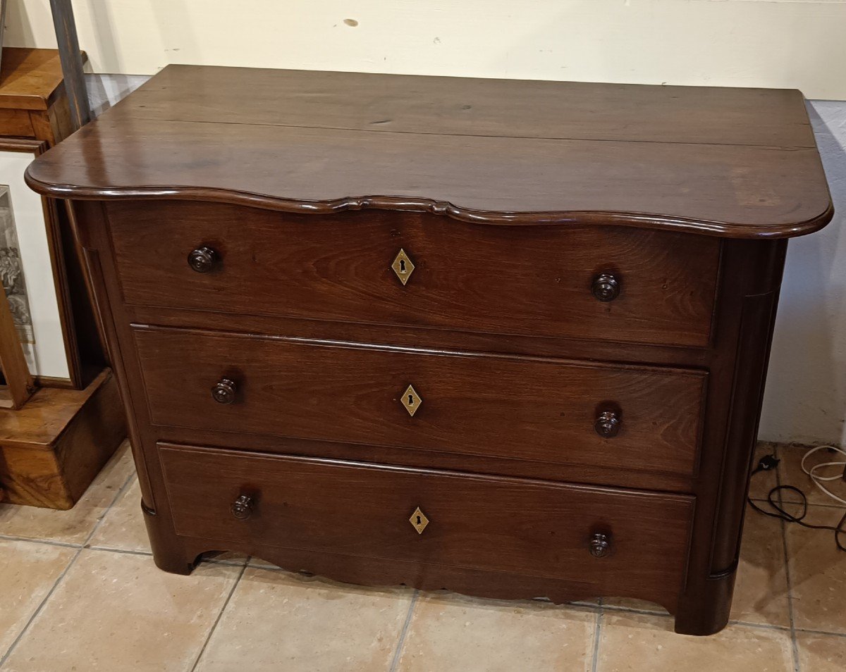 18th Century Port Commode In Solid Mahogany-photo-2