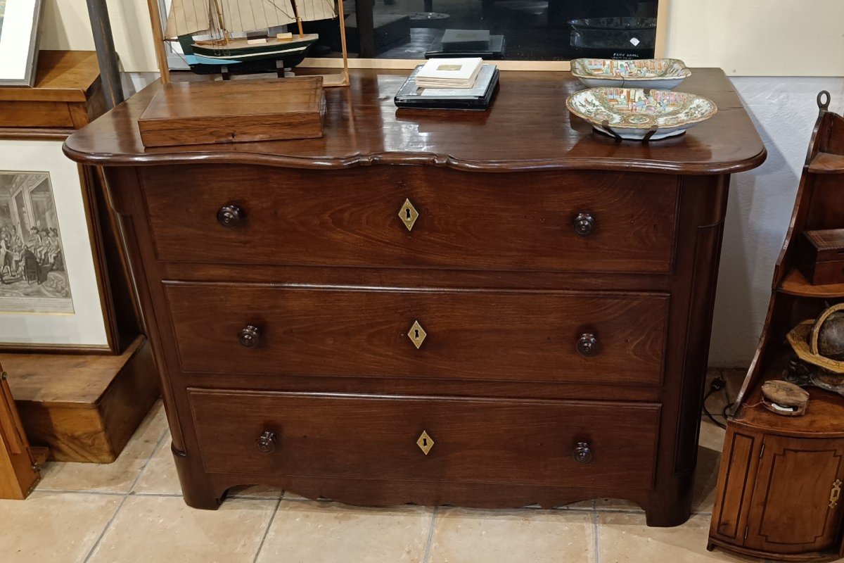 18th Century Port Commode In Solid Mahogany