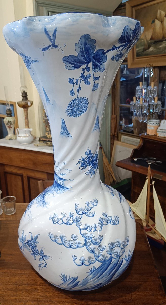 Important 19th Century Vase In St Clément Earthenware In The Chinese Taste From Maison Thomas-photo-2