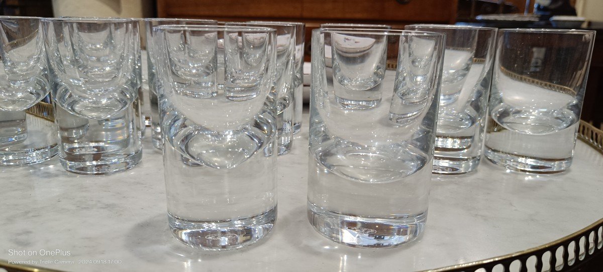 Lot De 16 Verres En Cristal De Baccarat, Modèle Tir Bar-photo-3