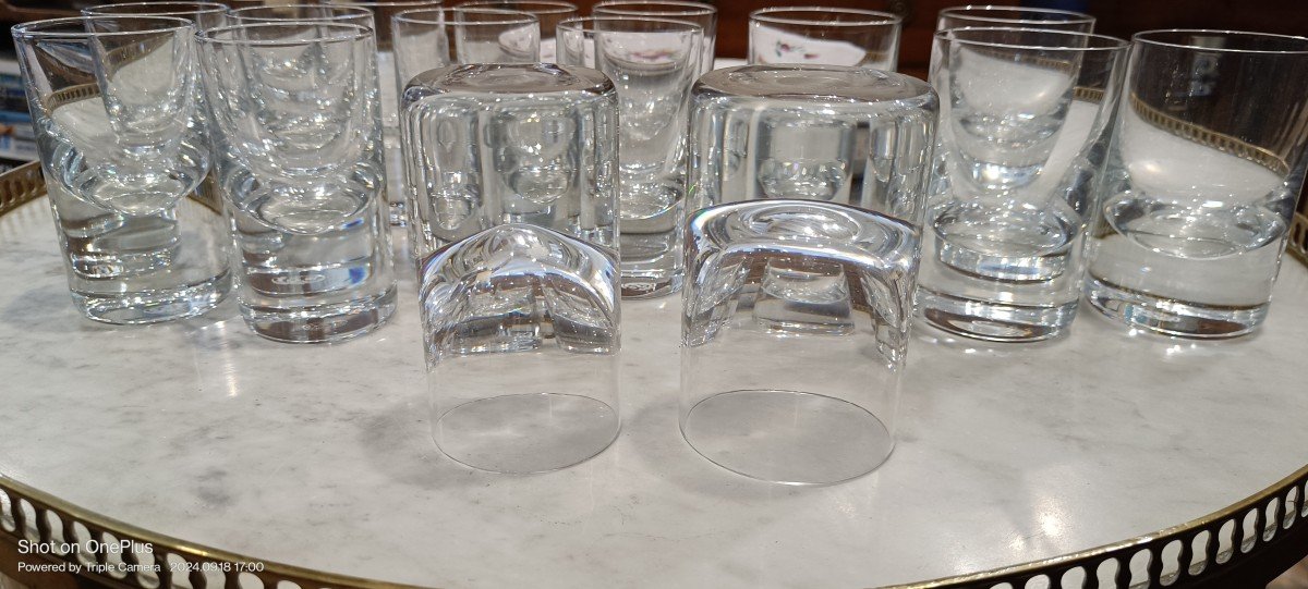 Lot De 16 Verres En Cristal De Baccarat, Modèle Tir Bar-photo-4