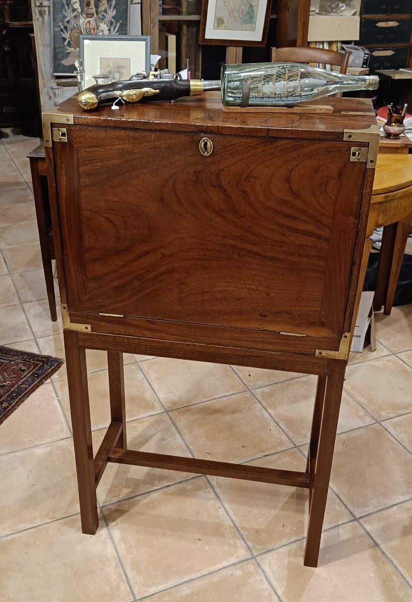 19th Century Mahogany Officer's Secretary -photo-2