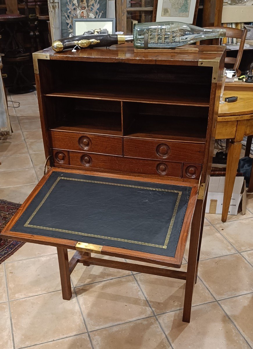 19th Century Mahogany Officer's Secretary -photo-3