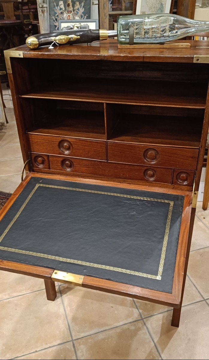 19th Century Mahogany Officer's Secretary -photo-4