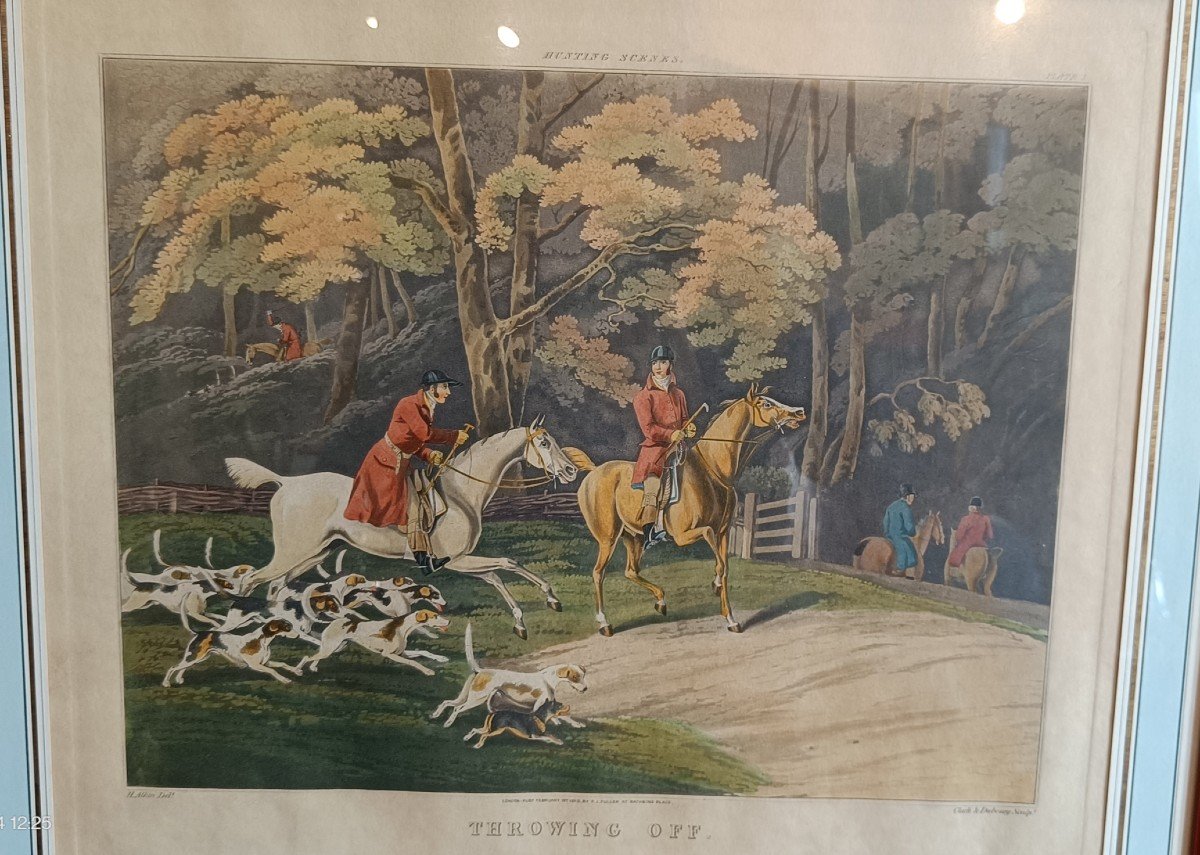 19th Century Framed Engraving, Hunting Scene "alkin, Clark And Dubourg"-photo-2