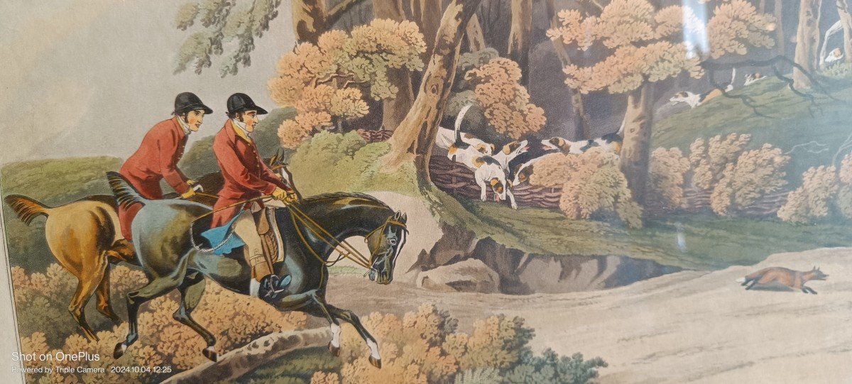 Gravure 19ème Encadrée, Scène De Chasse "alkin, Clark Et Dubourg"-photo-1