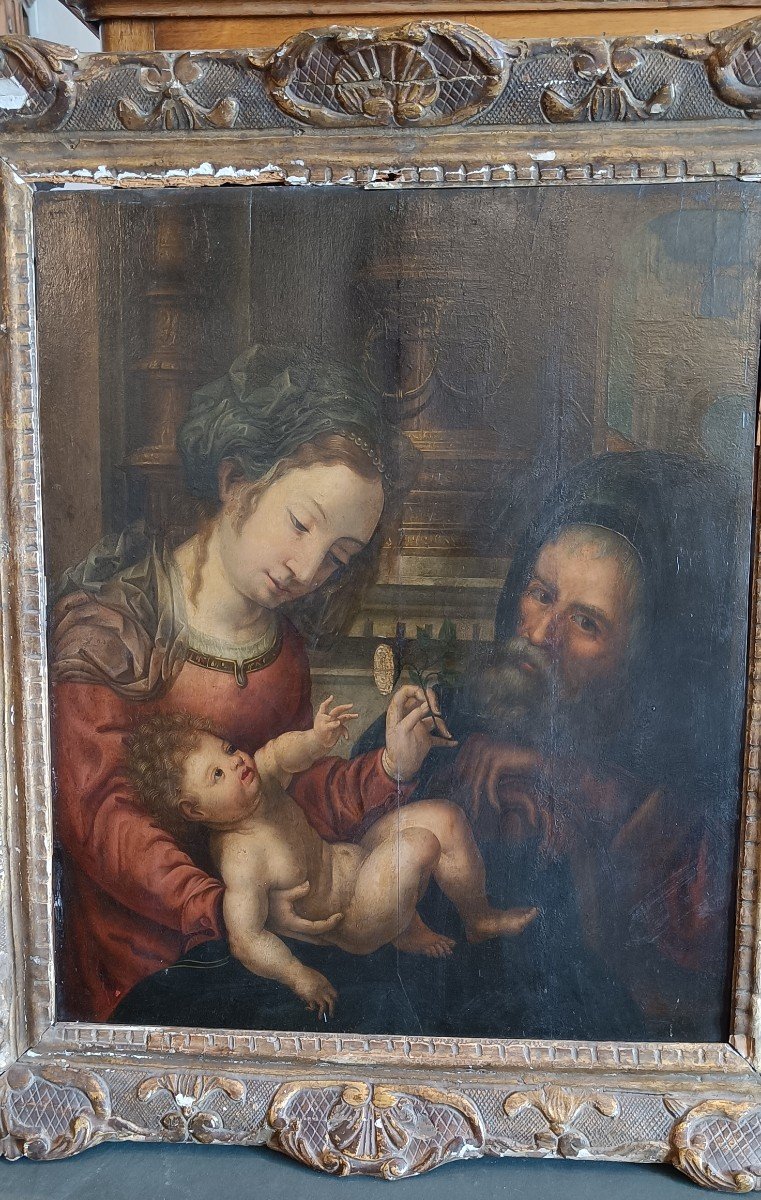 Holy Family, Oil On Panels, Suite By Pieter Coeck Van Aelst-photo-2