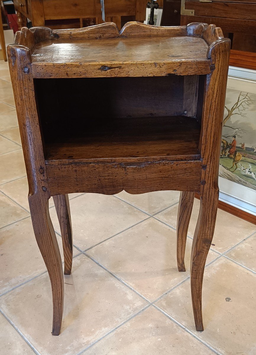 Louis XV Bedside Table, Late 18th Century, In Walnut And Ash-photo-2