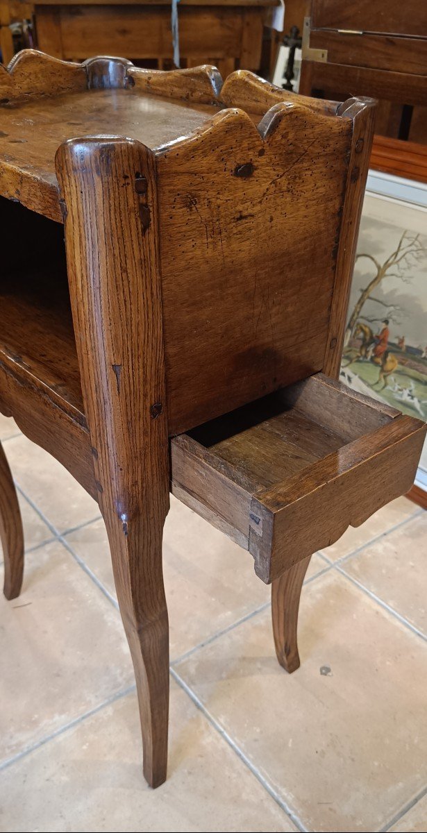 Louis XV Bedside Table, Late 18th Century, In Walnut And Ash-photo-4