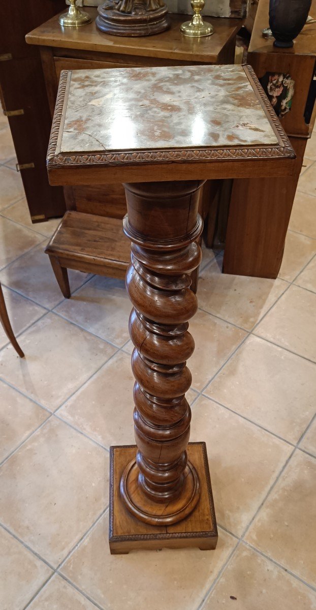 Twisted Column Walnut, Beech And Marble-photo-3