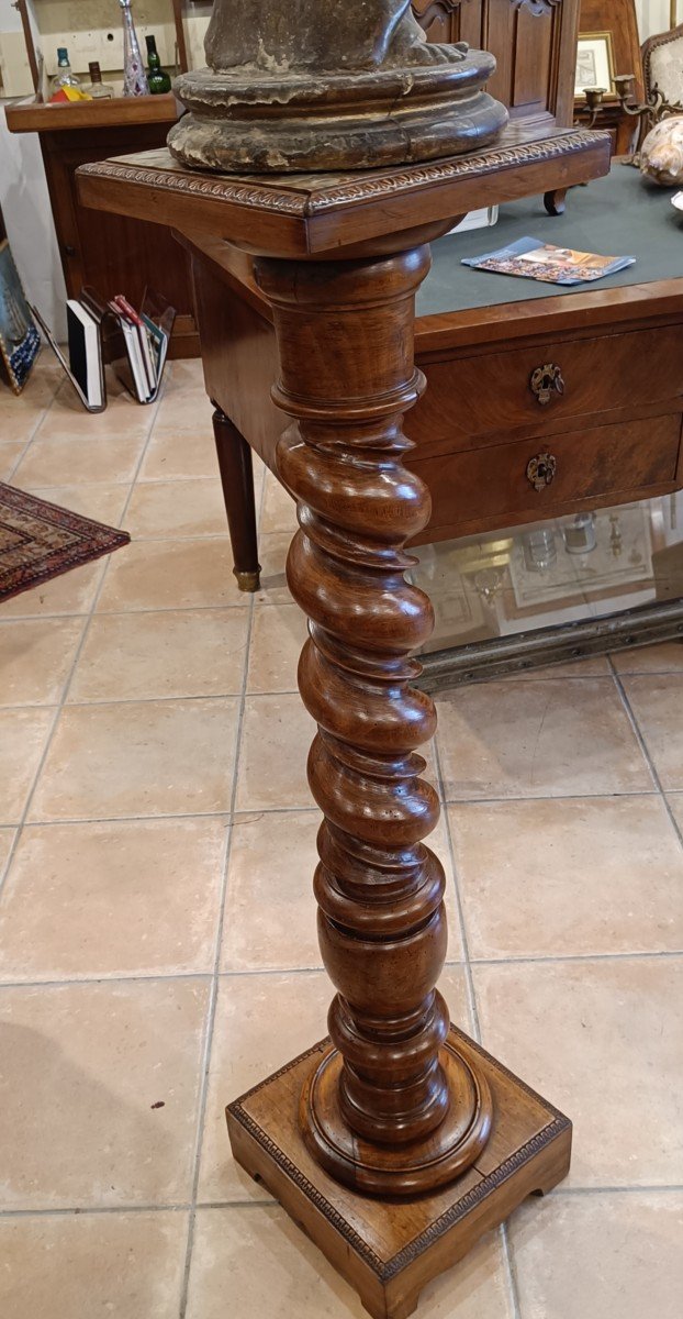 Twisted Column Walnut, Beech And Marble-photo-3