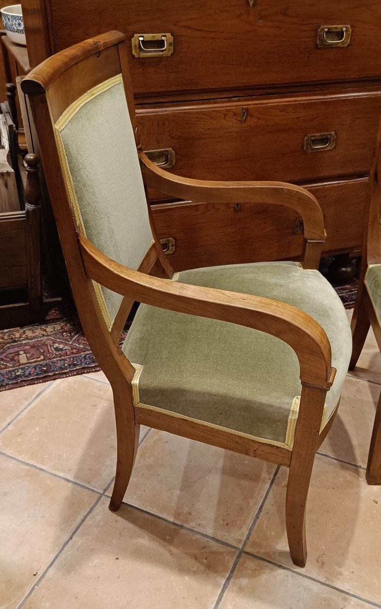 Pair Of Restoration Cherrywood Armchairs-photo-1