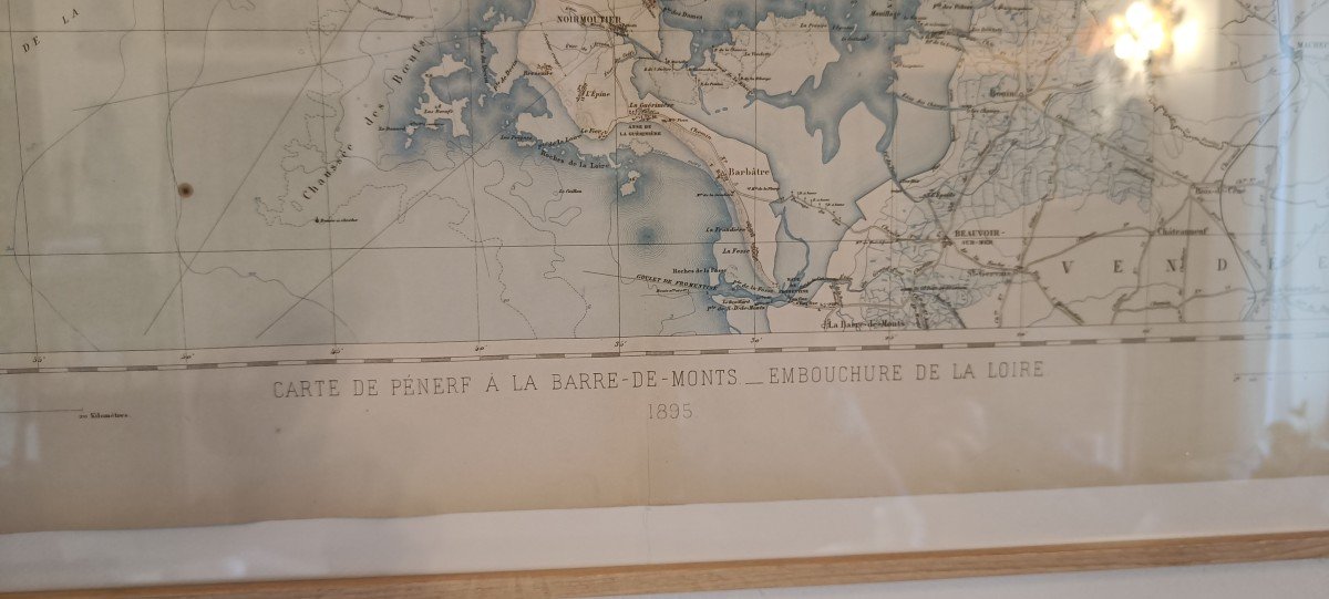 Grande Carte Marine "atlas Des Ports De France, 1895", Noirmoutier, Le Croisic, Estuaires ...-photo-2