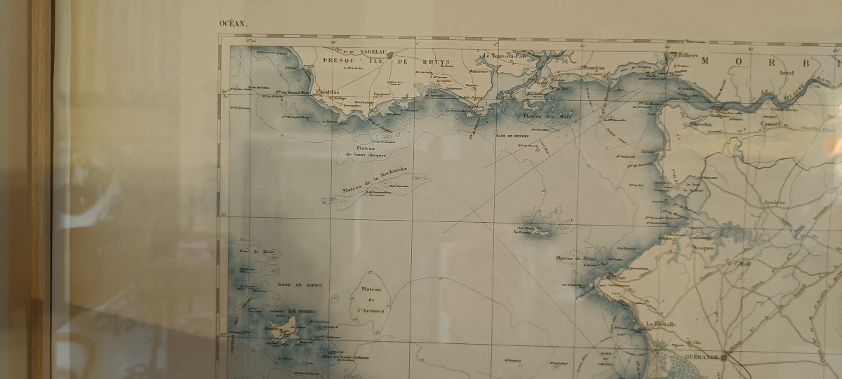 Grande Carte Marine "atlas Des Ports De France, 1895", Noirmoutier, Le Croisic, Estuaires ...-photo-1