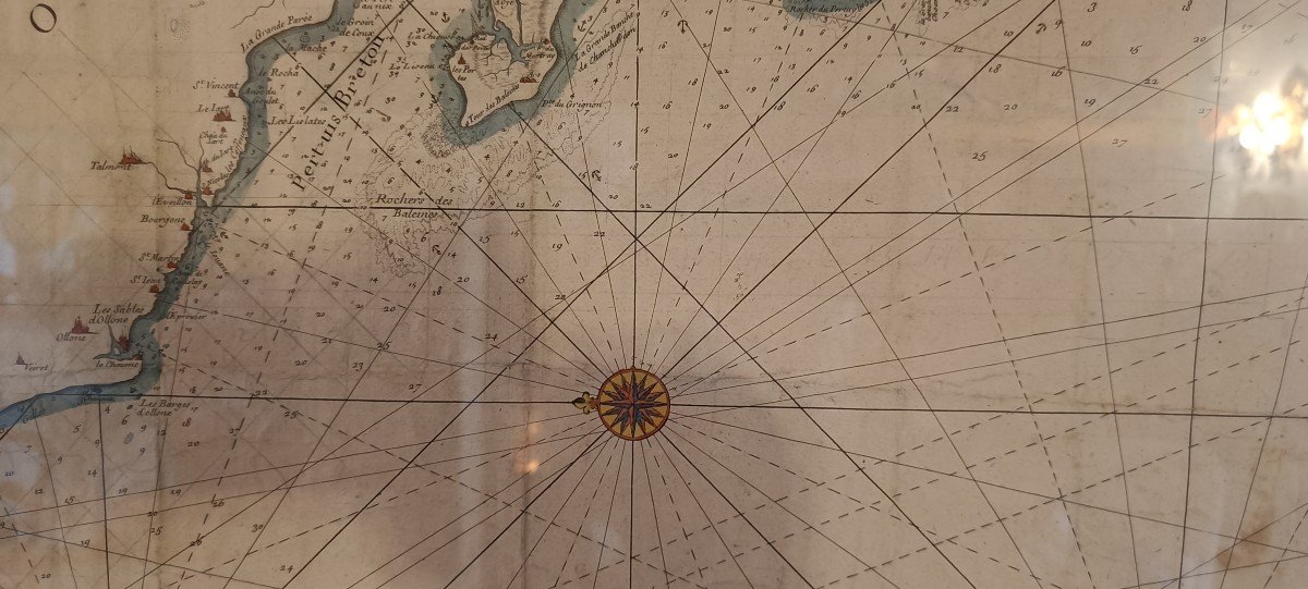 Large 18th Century Marine Chart, Neptune François, Poitou, Aunis And Saintonge -photo-2