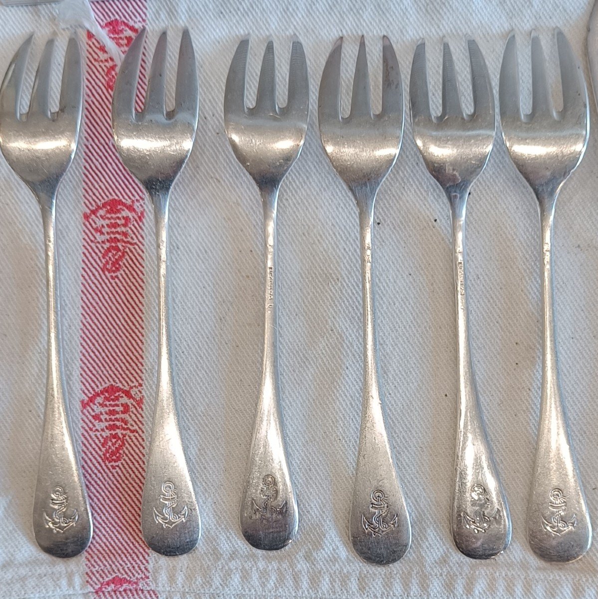 6 Marine Nationale Fish Cutlery, Christofle In Silver Metal-photo-4