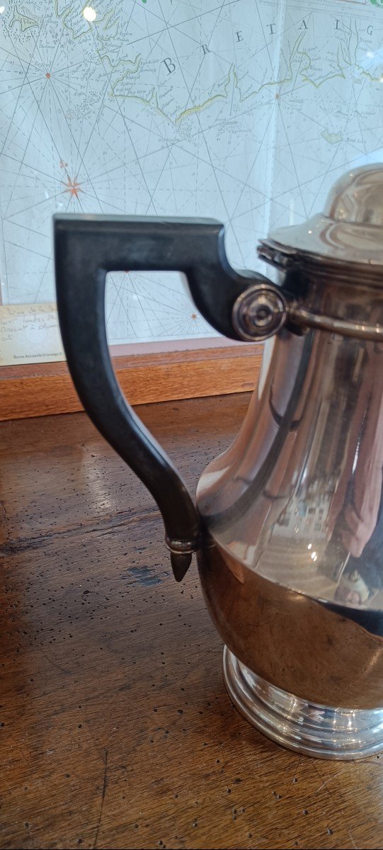 Large Silver Metal Marine Nationale Coffee Pot, Boulenger-photo-4