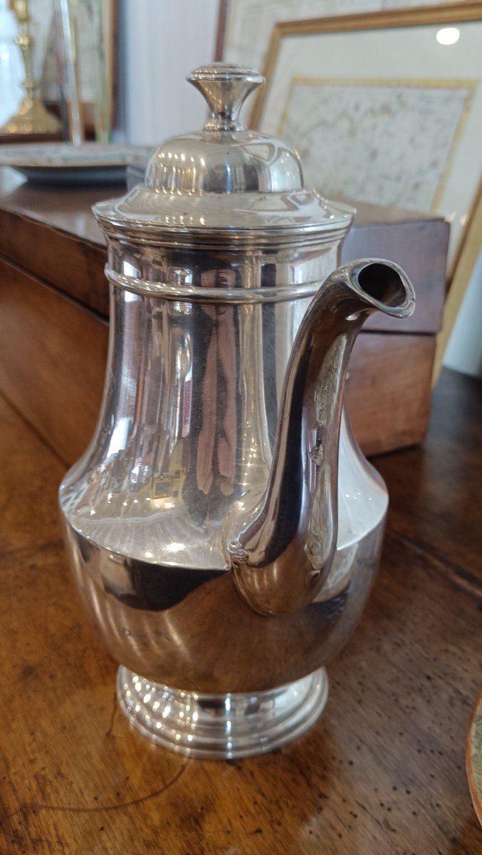 Large Silver Metal Marine Nationale Coffee Pot, Boulenger-photo-2