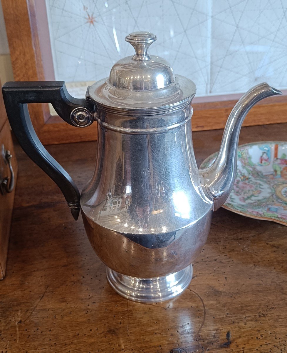 Large Silver Metal Marine Nationale Coffee Pot, Boulenger