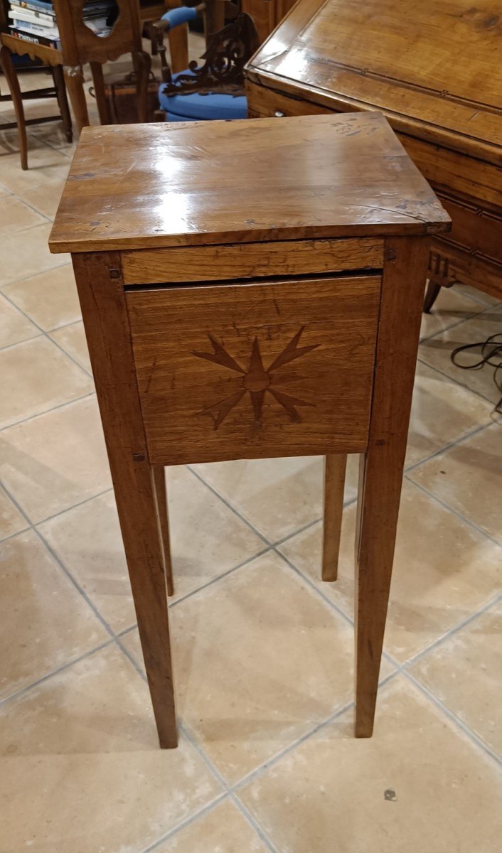 Directoire Bedside Table In Cherry Wood 