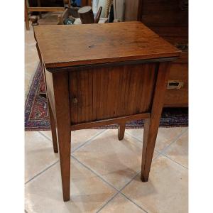 Directoire Bedside Table With Walnut Curtain