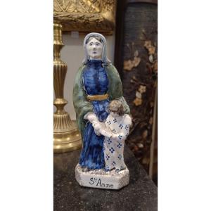 Saint Anne In Earthenware 19th Century 