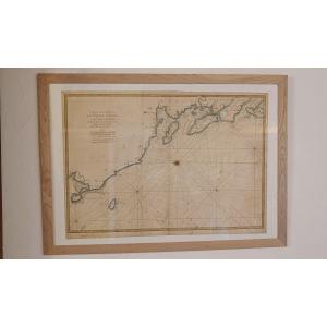 Large 18th Century Marine Chart, Neptune François, Poitou, Aunis And Saintonge 