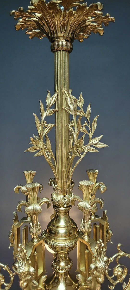 Bronze Chandelier With 5 Light Points.-photo-3