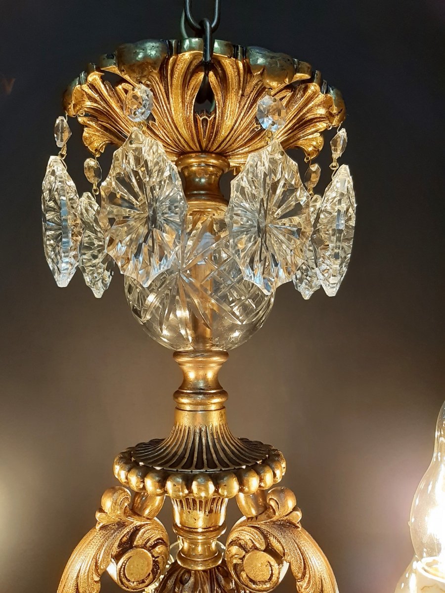 Spanish Chandelier With 9 Bronze Luminous Points-photo-2