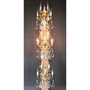 Set Of 3 French Wall Lights With 5 Light Points Each.