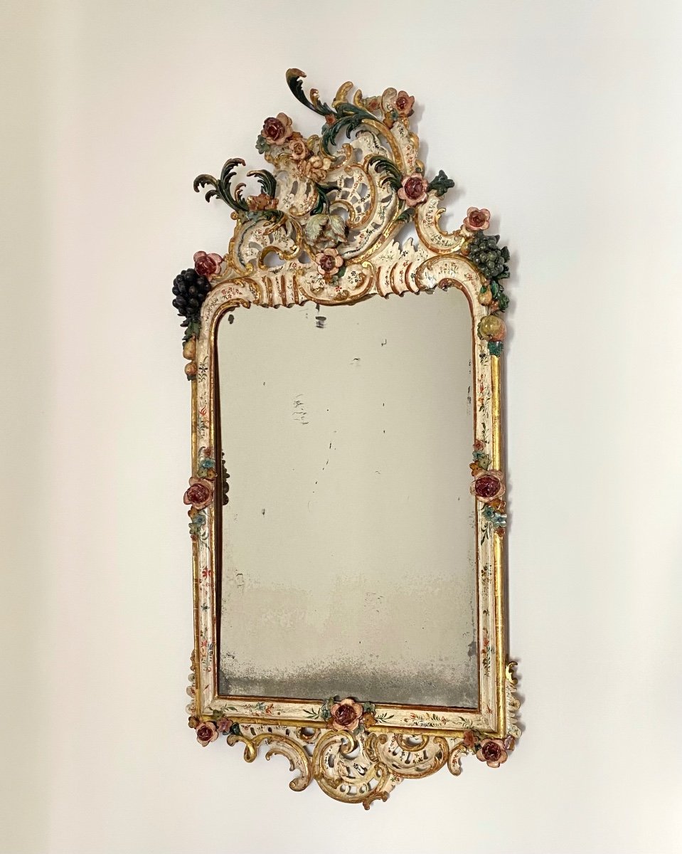 Richly Carved German Rococo Mirror.-photo-4