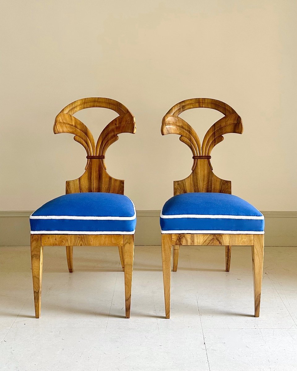  Pair Of Austrian Biedermeier Chairs-photo-2