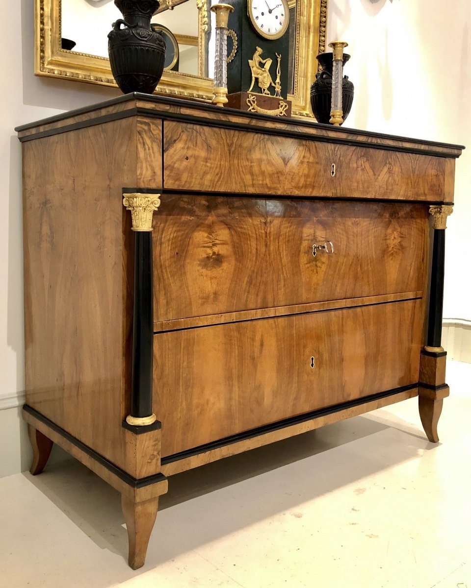 Commode Originale Biedermeier En Noyer-photo-2