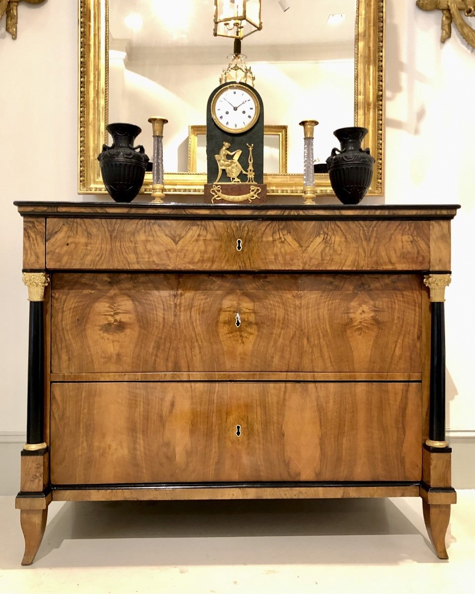 Commode Originale Biedermeier En Noyer