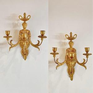 Pair Of Austrian Empire Sconces.