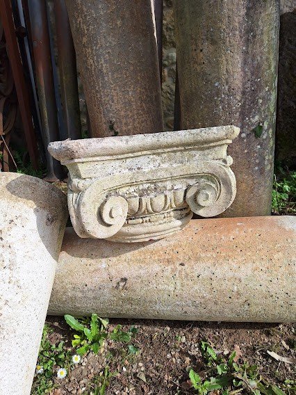 Paire De Colonnes Romanes / Corinthiennes 285 X 40 en Béton  (ajustable en Hauteur) -photo-2