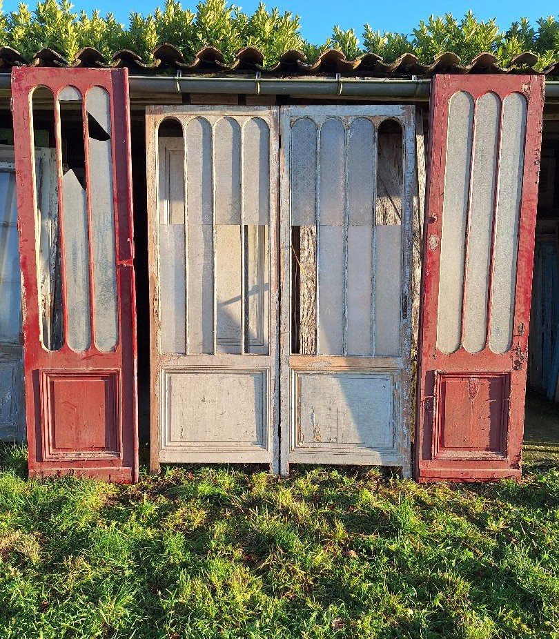 Double Glass Door Bordeaux Pair Of Loft Doors Workshop Orangery Deco Facade Store-photo-2