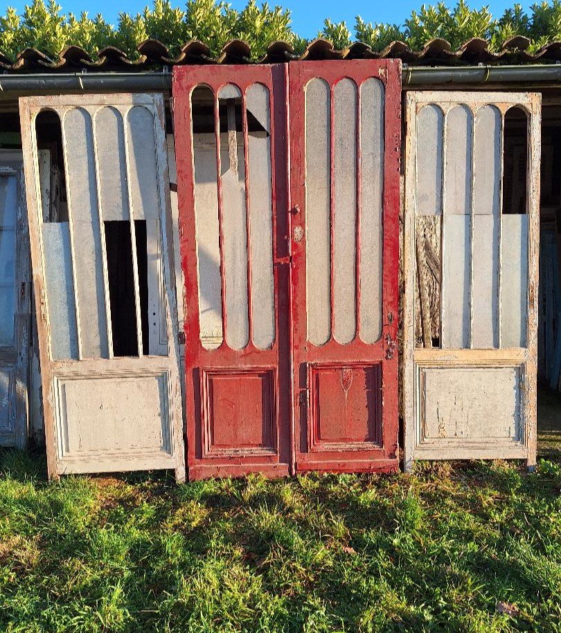 Double Glass Door Bordeaux Pair Of Loft Doors Workshop Orangery Deco Facade Store-photo-3